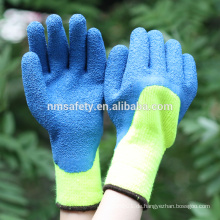 NMSAFETY Hi-viz gelbe Windel-Acryl-Liner beschichtete grüne Winterhandschuhe